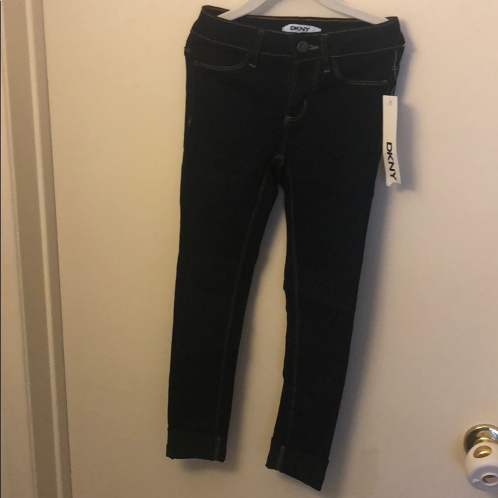 NWT DKNY girls denim stretch pants SZ 8